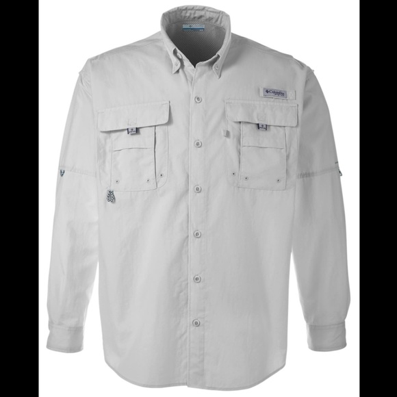 Men's Columbia PFG Bahama Fishing Shirt XL Long Sleeve Button Up Cool Gray - Picture 1 of 3